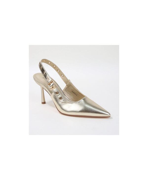 バーネス レディース シューズ パンプス BERNESS Candes Grommet Strap Slingback Gold ゴールド