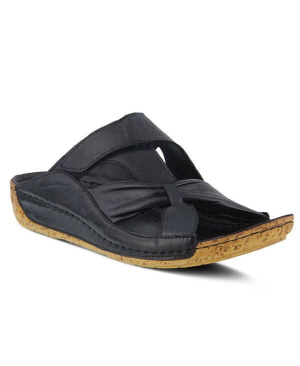 スプリングステップ レディース シューズ サンダル レザー Spring Step Womenstyle Gretta Leather Slide Sandal Navy ネイビー