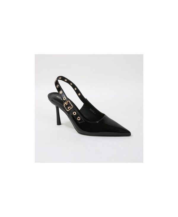 バーネス レディース シューズ パンプス BERNESS Candes Grommet Strap Slingback Black ブラック