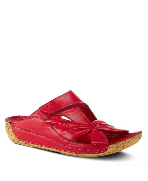 スプリングステップ レディース シューズ サンダル レザー Spring Step Womenstyle Gretta Leather Slide Sandal Red レッド