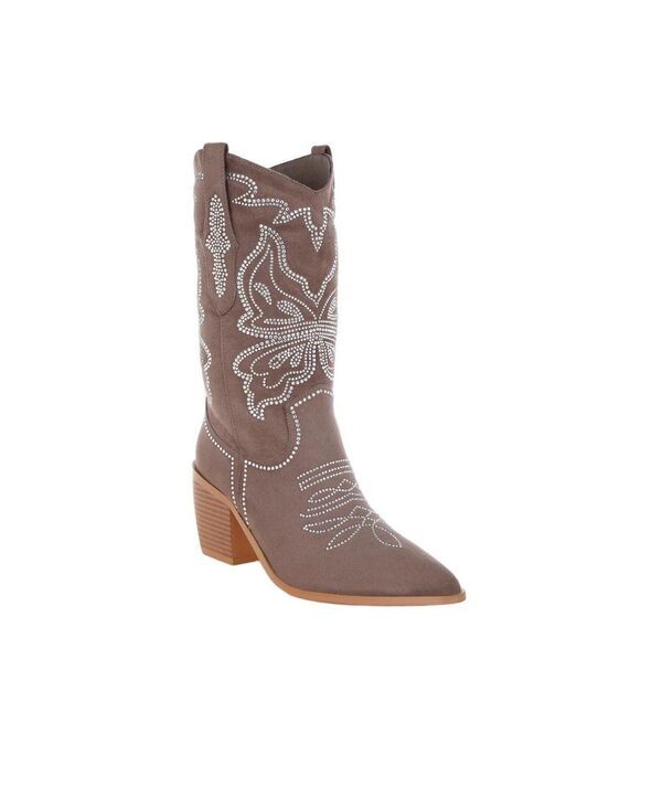 ラグアンドコー レディース シューズ ブーツ・レインブーツ Rag Co Rag and Co Womens Latafa Rhinestones Embellished Cowboy Boots B