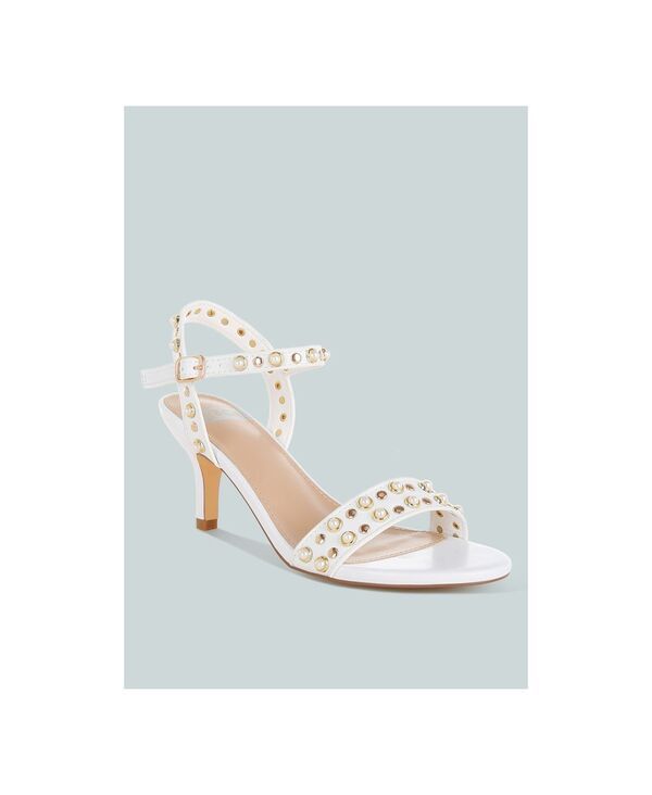 ラグアンドコー レディース シューズ サンダル レザー Rag Co Rag and Co Womens Nidara Studded Realeather Kitten Sandals White 16,045円