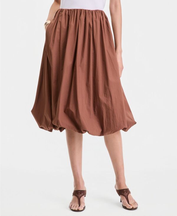 アイエヌシー インターナショナル コンセプト レディース ボトムスカート ミディ コットン INC International Concepts Womens Cotton Bubble Hemidi