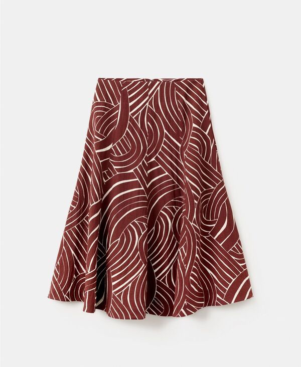 マンゴ レディース ボトムスカート A ライン プリント MANGO Womens Geometric Print ALine Skirts Maroon マルーン 20,866円