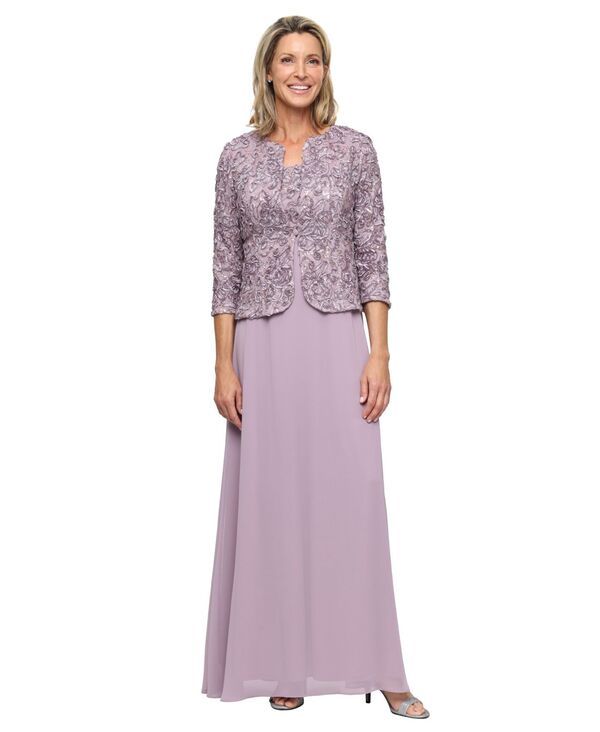 アレックスイブニングス レディース アウター ジャケット・ブルゾン エンパイア Alex Evenings Womens Empire Waist Long Open Soutache Jacket
