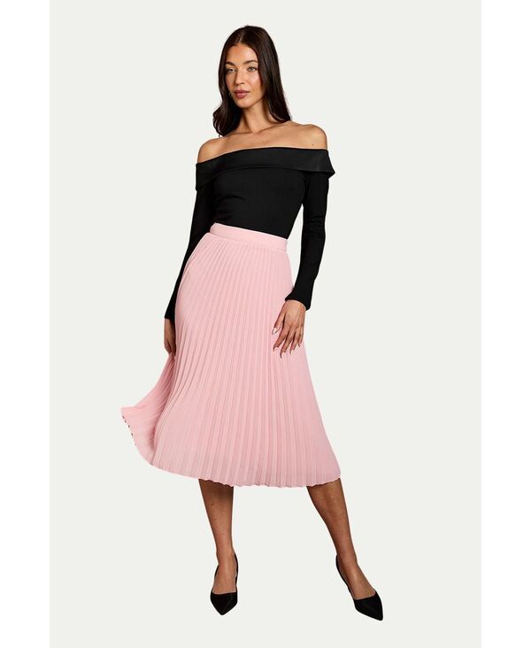 コースト レディース ボトムスカート ジョーゼット プリーツ ミディ Coast Womens Pleated Georgette Midi Skirt Light pink ピンク
