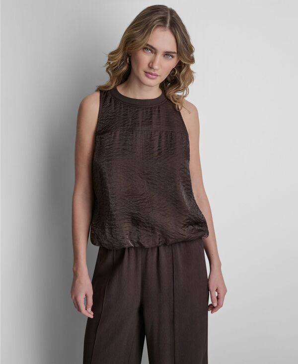 ダナ キャラン ニューヨーク レディース トップス タンクトップ ノースリーブ DKNY Womensleeveless Twinkle Bubble Tank Top Tobacco