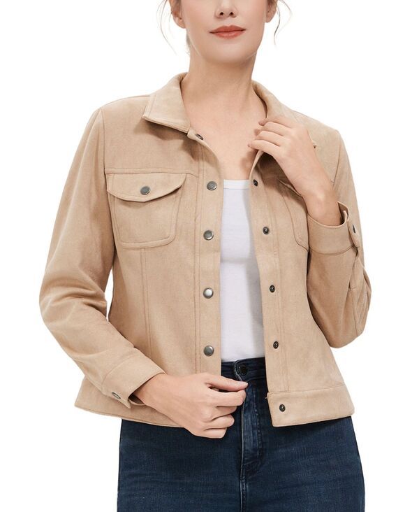 キミアンドカイ レディース アウター ジャケット・ブルゾン スエード kimi kai Womens Faux Suede Trucker Jacket Champagne シャンパン