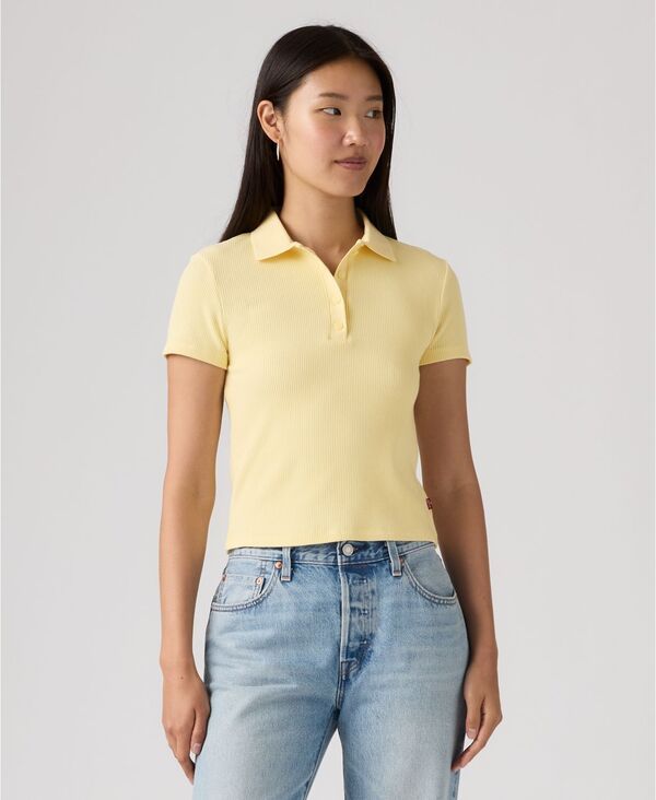 リーバイス レディース トップス ポロシャツ リブ 半袖 Levis WomenshortSleeve Rory Ribbed Polo Shirt French Vanilla 10,786円