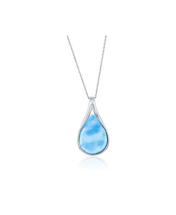 カリビアントレジャーズ レディース アクセサリー ネックレス・チョーカー・ペンダントトップ レース Caribbean Treasuresterling Pearshaped Larimar Neck
