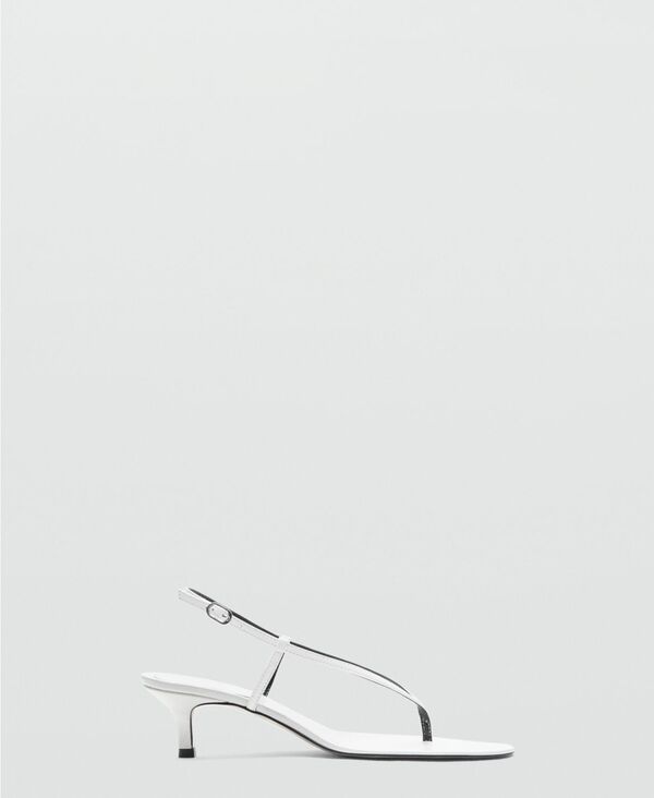 マンゴ レディース シューズ サンダル レザー ヒール MANGO Selection Womenstraps Heeled Leather Sandals Black ブラック