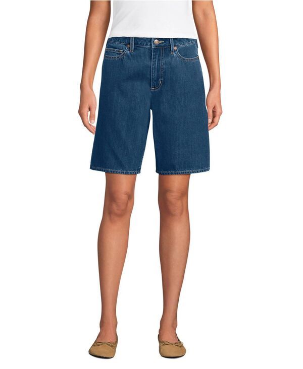 ランズエンド レディース ボトムス ハーフパンツ・ショーツ ショートパンツ デニム Lands End Womens Lightweight Denimid Rise 10 Shorts Crawfo