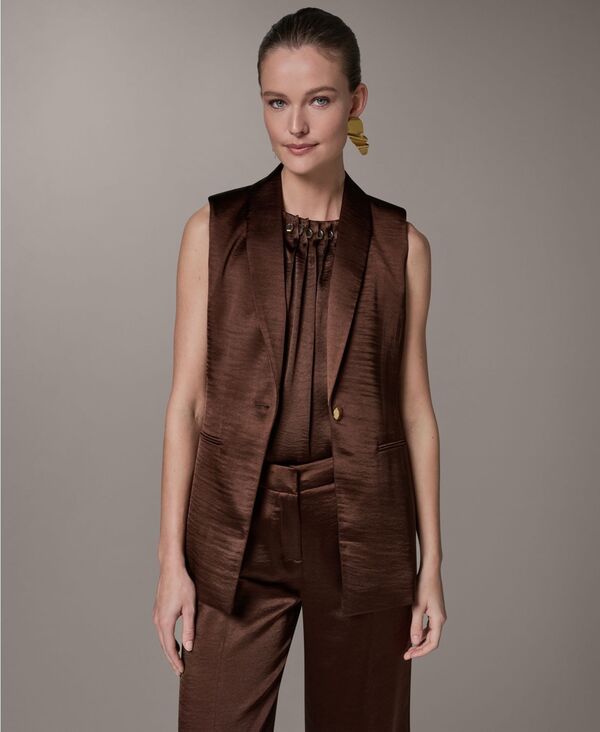 ダナ キャラン ニューヨーク レディース トップス ベスト Donna Karanew York Womens Notch Collar Vest Canyon