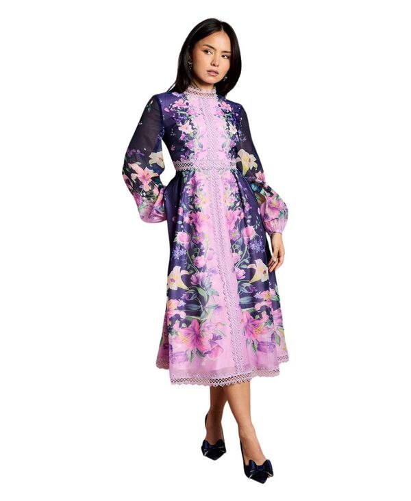 コースト レディース トップス ワンピース レーストリム ミディ レース Coast Womens Organza Lace Trimidi Dress Navy ネイビー
