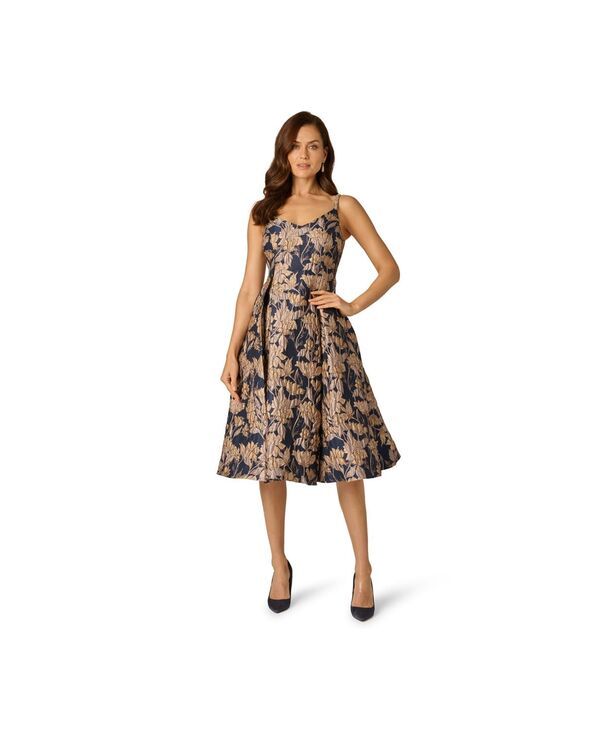 アドリアナ パペル レディース トップス ワンピース ノースリーブ Adrianna Papell Womensleevelessweetheart Dress NAVYROSE GOLD ネイビー