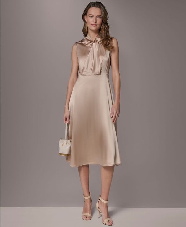 ダナ キャラン ニューヨーク レディース トップス ワンピース モックネック A ライン シルク Donna Karanew York Womensilk Mock Neck ALine Dressn