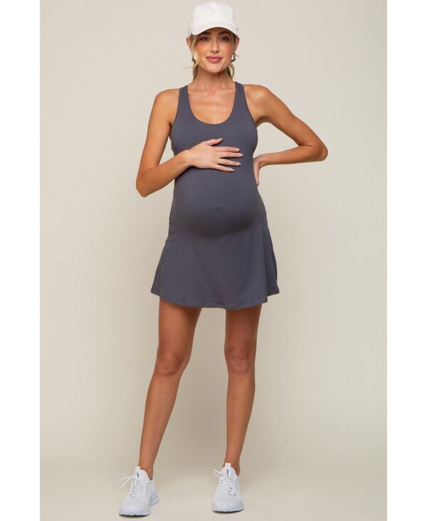 ピンクブラッシュ レディース ボトムス ハーフパンツ・ショーツ ロンパース マタニティ Pinkblush Maternity Grey Tennis Racerback Romper Dress G