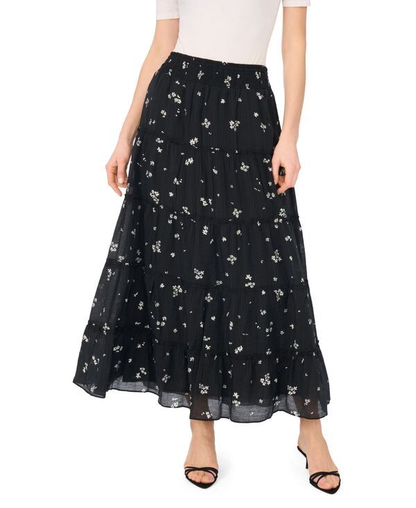 ヴィンスカムート レディース ボトムスカート ティアード シャーリング マキシ Vince Camuto Womensmocked Waistie red Maxi Skirt Rich Black