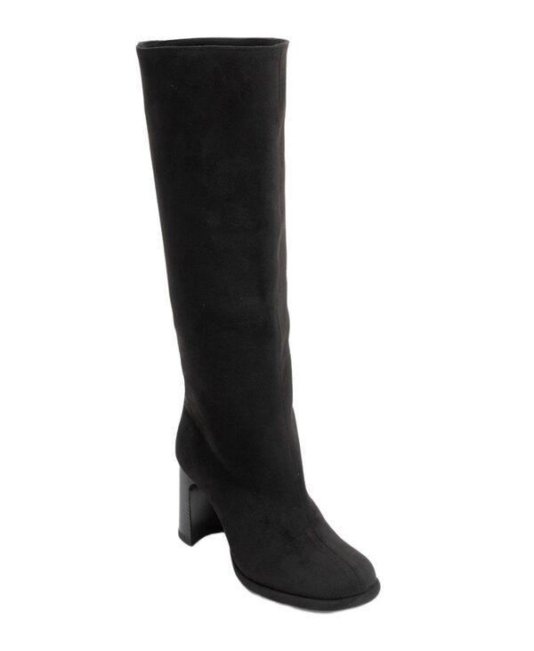 プロローグシューズ レディース ブーツ・レインブーツ ヒール Prologue Shoes Womens Josette Block Heel Knee High Boot Black suede f