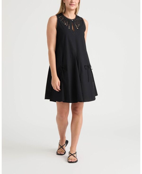 エレントレイシー レディース トップス ワンピース 刺繍 Ellen Tracy Womens Poplin Embroideredress Black ブラック 24,360円