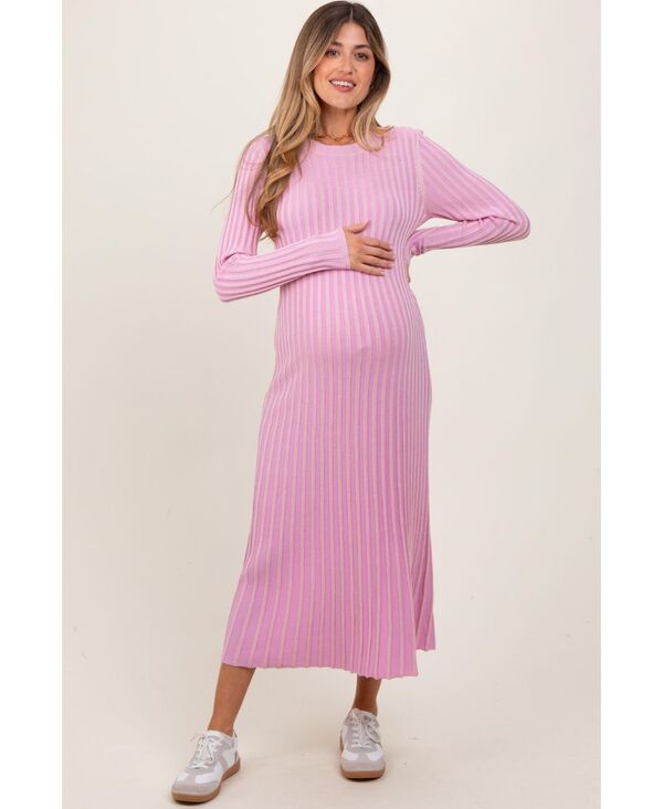ピンクブラッシュ レディース トップス ワンピース リブ セーター ニット マタニティ マキシ Pinkblush Maternity Thick Ribbed Knit Maxi Sweater D