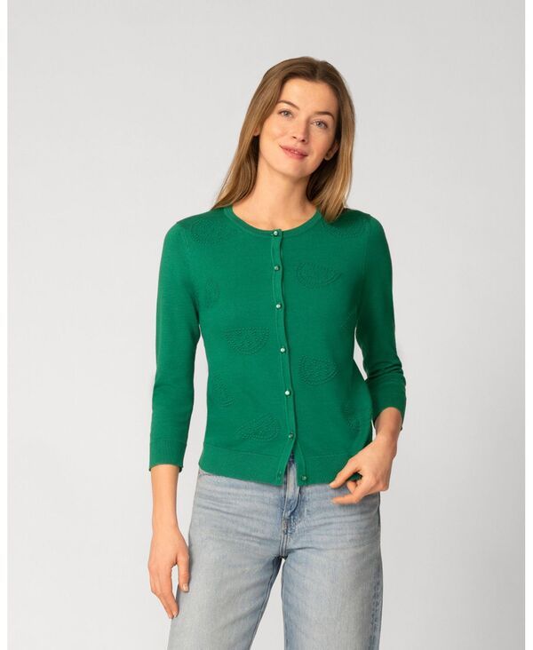 ケーブルアンドゲージ レディース アウター ニット・セーター カーディガン Cable Gauge Womenstitch Button Cardigan Pepper green グリーン