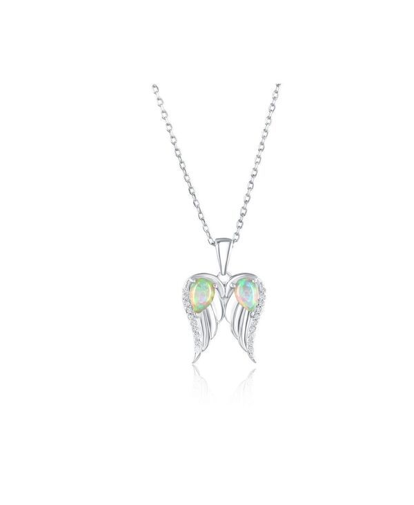 カリビアントレジャーズ レディース アクセサリー ネックレス・チョーカー・ペンダントトップ レース Caribbean Treasuresterling Pearshaped Opal CZ Ange