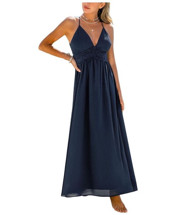 カップシー レディース トップス ワンピース マキシ Cupshe Womens Go Big Maxi Beach Dress Dark blue ブルー