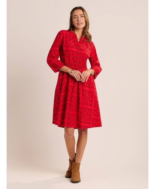 ウィグル レディース トップス ワンピース Brakeburn Womens Zora Embroidery Detail Dress Red レッド