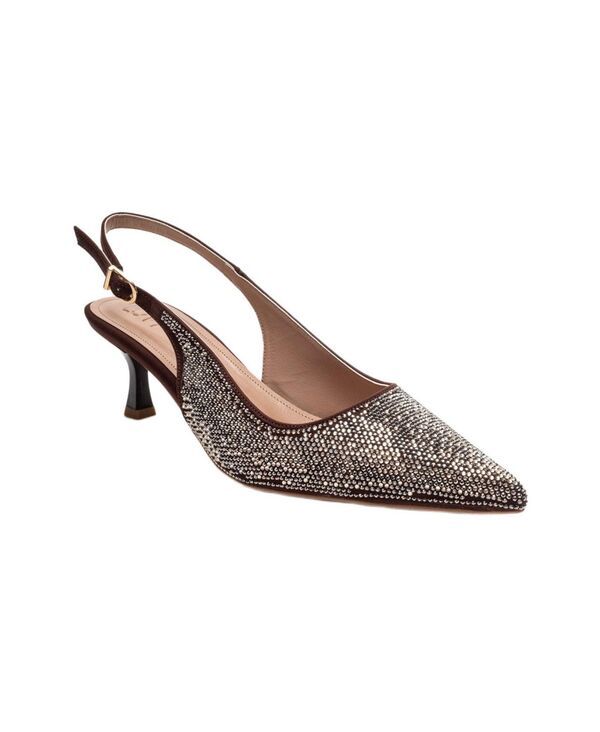 プロローグシューズ レディース パンプス Prologue Shoes Womens Nella Embellished Slingback Pointed Toe Pump Brown ブラウン