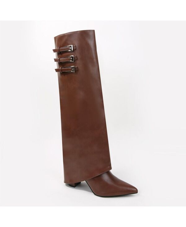 バーネス レディース シューズ ブーツ・レインブーツ BERNESS Womens Antonia Foldover KneeHigh Boots Brown ブラウン
