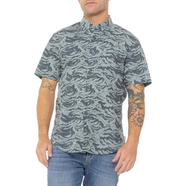 エディー バウアー メンズ トップス シャツ プリント Eddie Bauer Printed Woven Shirt Short Sleeve Harbor