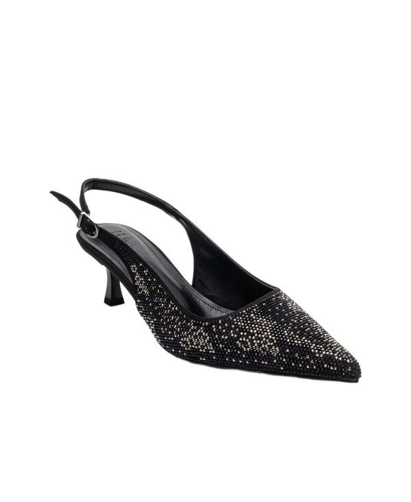 プロローグシューズ レディース パンプス Prologue Shoes Womens Nella Embellished Slingback Pointed Toe Pump Black ブラック