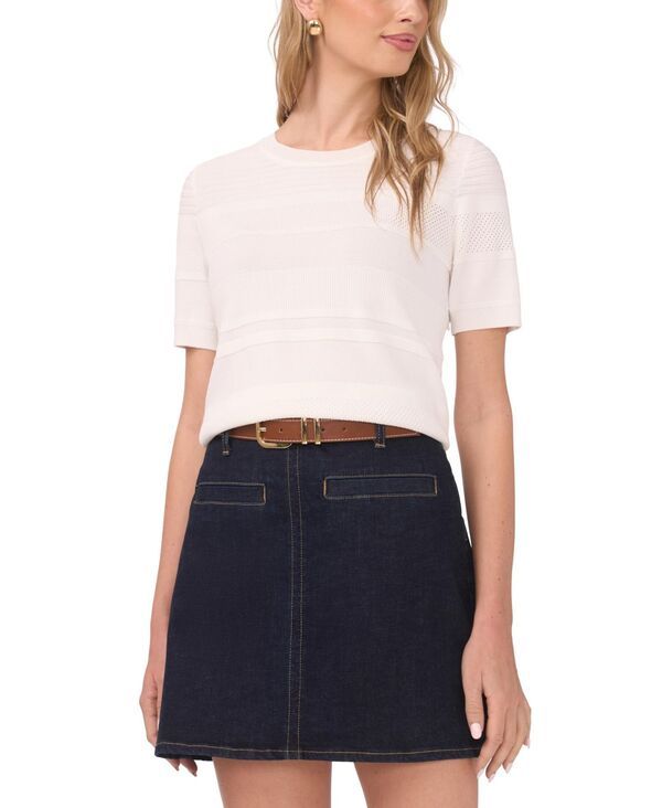 ヴィンスカムート レディース アウター ニット・セーター クルーネック Vince Camuto Womens Crew Neck PullOn Sweater Antique White ホワイト