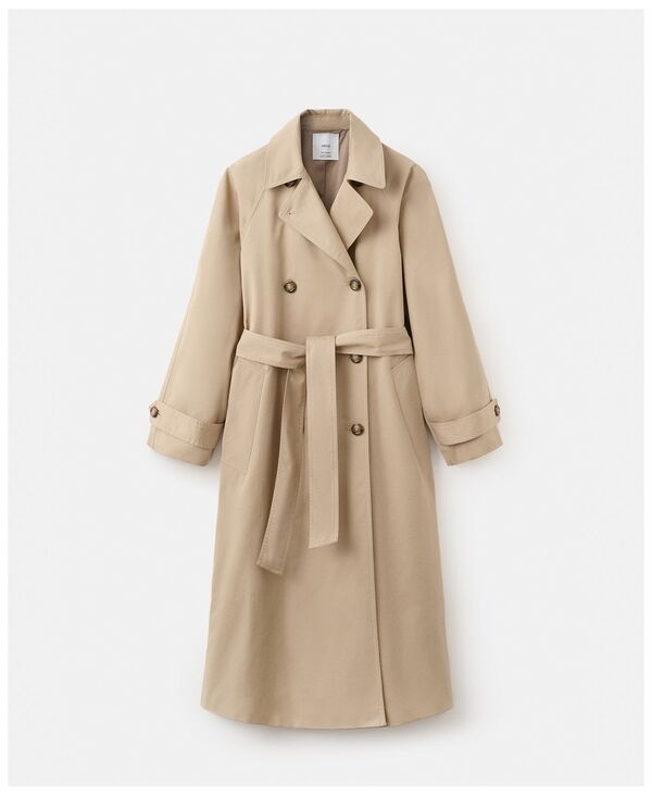 マンゴ レディース アウター ジャケット・ブルゾン コート MANGO Womens Long DoubleBreasted Trench Coat Beige ベージュ
