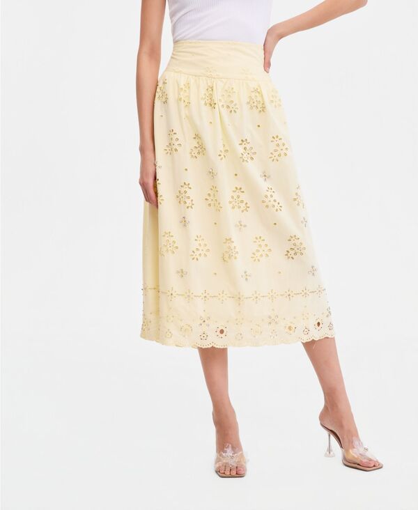 アイエヌシー インターナショナル コンセプト レディース ボトムスカート ミディ INC International Concepts Womens Crystal Embellished Eyele