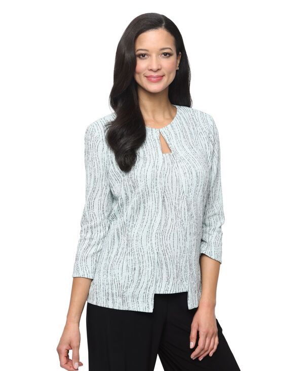 アレックスイブニングス レディース アウター ジャケット・ブルゾン プチ Alex Evenings Petite 34LengthSleeve Jacket and Scoop Neck Top 2