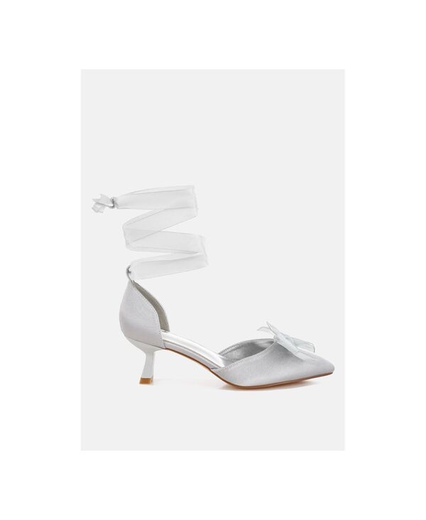 ラグアンドコー レディース シューズ サンダル サテン Rag Co Rag and Co Womens Cadell Bow Detail Satin Sandal silver シルバー