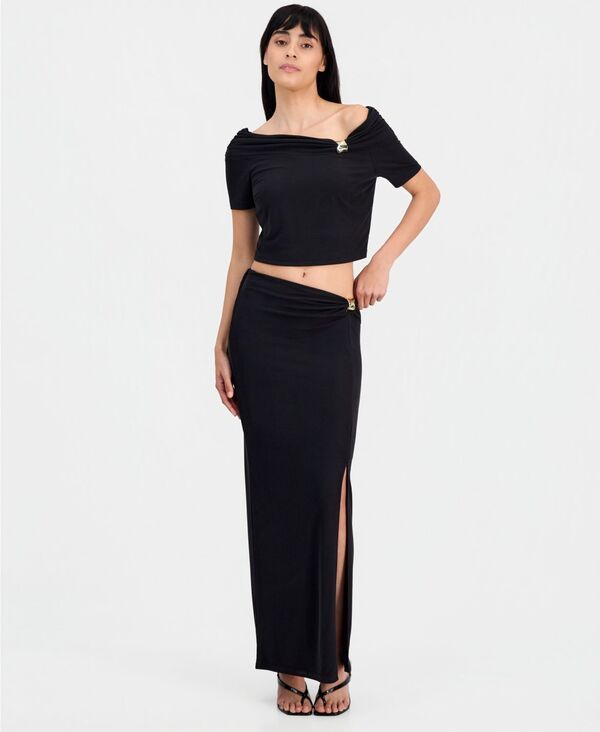 ゲス レディース ボトムスカート ミディ GUESS Womens Brigitte Midi Skirt Jet Black A996 ブラック