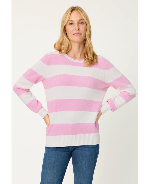 オルセン レディース アウター ニット・セーター Olsen Womenstripe Sweater Peony pink ピンク