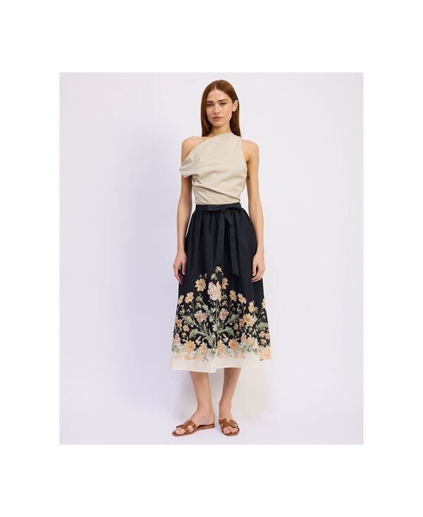 エン セゾン レディース ボトムスカート ミディ En Saison Womens Iris PullOn Midi Skirt Black ブラック