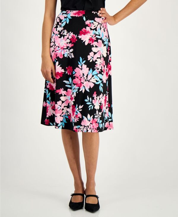 カスパール レディース ボトムスカート A ライン プリント Kasper Womens Printed ALine Skirt Black Multi ブラック