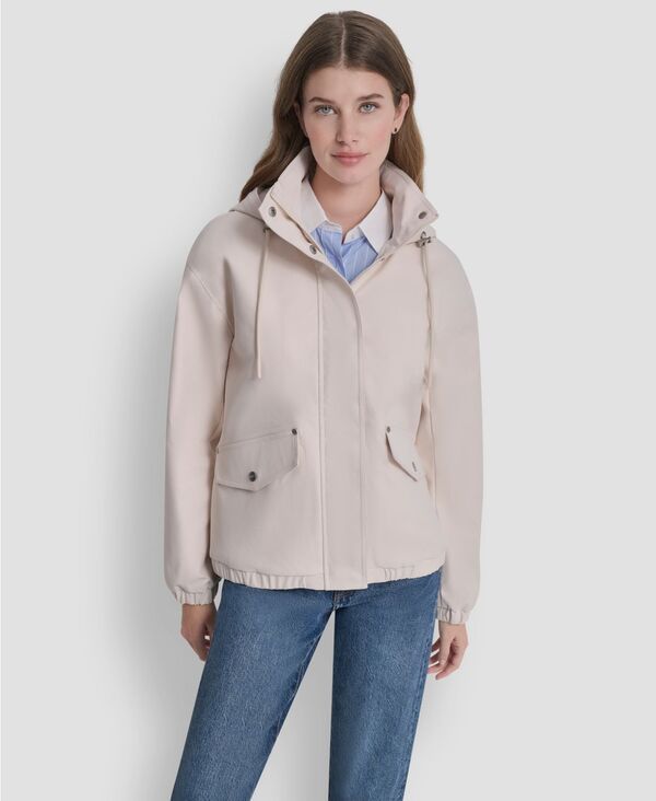 ダナ キャラン ニューヨーク レディース アウター コート DKNY Womenstand Collar Bomberaincoat Parchment