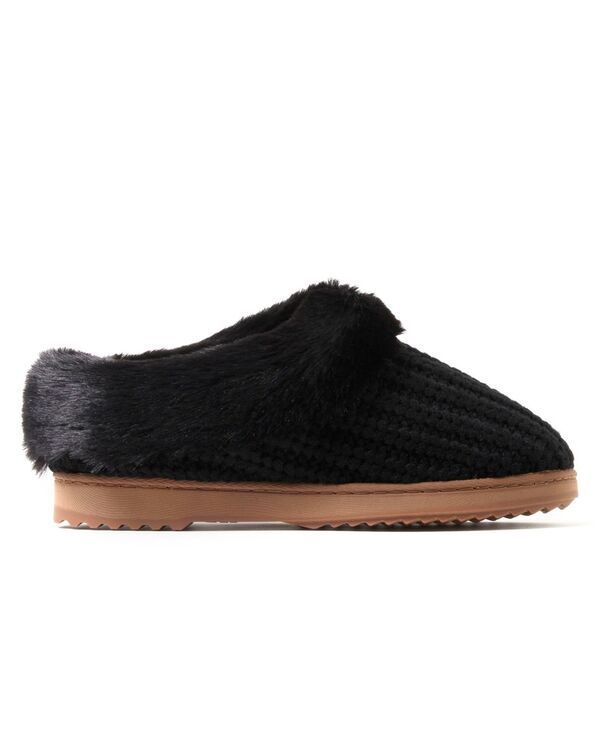 ディアフォームズ レディース シューズ サンダル ニット Dearfoams Womens Hannah Knit Clog House Shoe Slipper Black solid ブラック