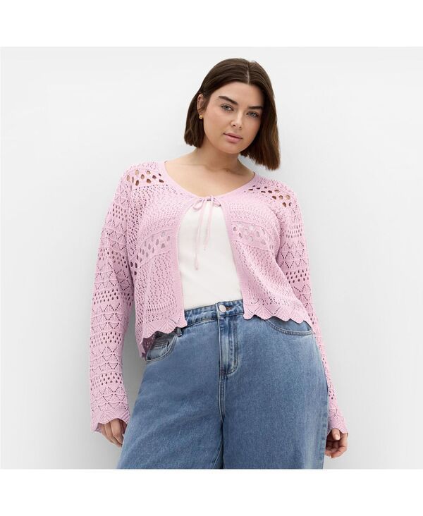 シティーシック レディース アウター ニット・セーター CITY CHIC Womens Crochet Love Top Blush ブラッシュ
