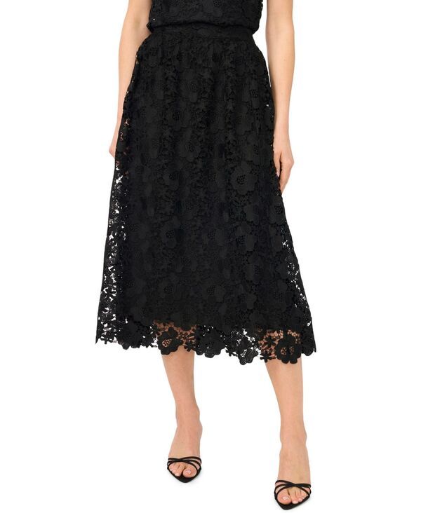 セセ レディース ボトムスカート A ライン ミディ レース CeCe Womens Lace ALine Midi Skirt Rich Black ブラック
