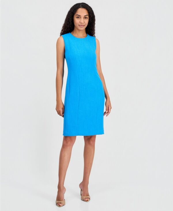 カスパール レディース トップス ワンピース ノースリーブ Kasper Womensleeveless Textu red Sheath Dress Bright Azul