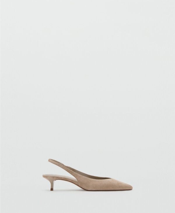 マンゴ レディース シューズ パンプスエード ヒール MANGO Womens KittenHeel Suede Shoesand サンド