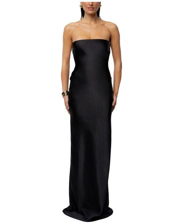ジェイラックスレーベル レディース トップス ワンピース サテン マキシ JLUXLABEL Womens Regal Rising Satin Maxi Dress Black ブラック