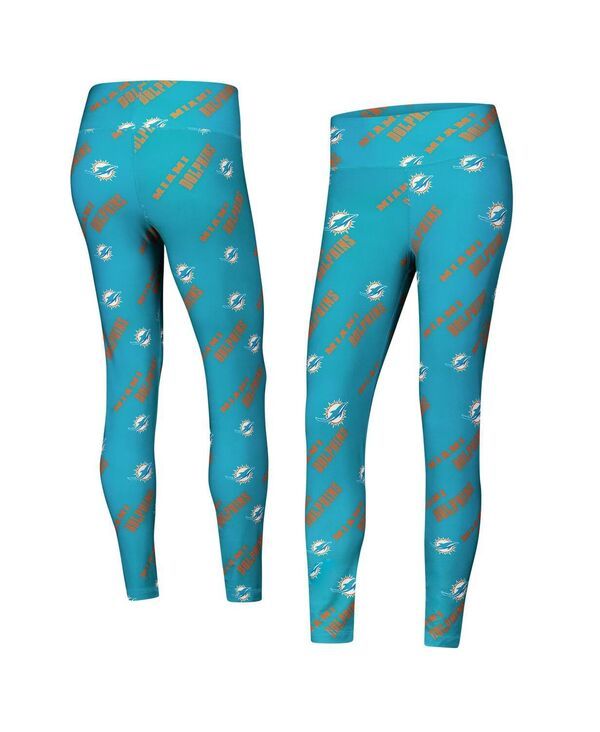 コンセプツ スポーツ レディース ボトムス レギンス プリント ニット Conceptsport Womens Aqua Miami Dolphins Breakthrough Allover Pri